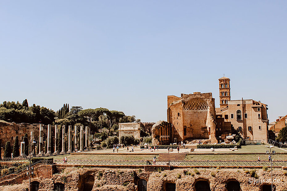 Blick über die Ruinen des Forum Romanum