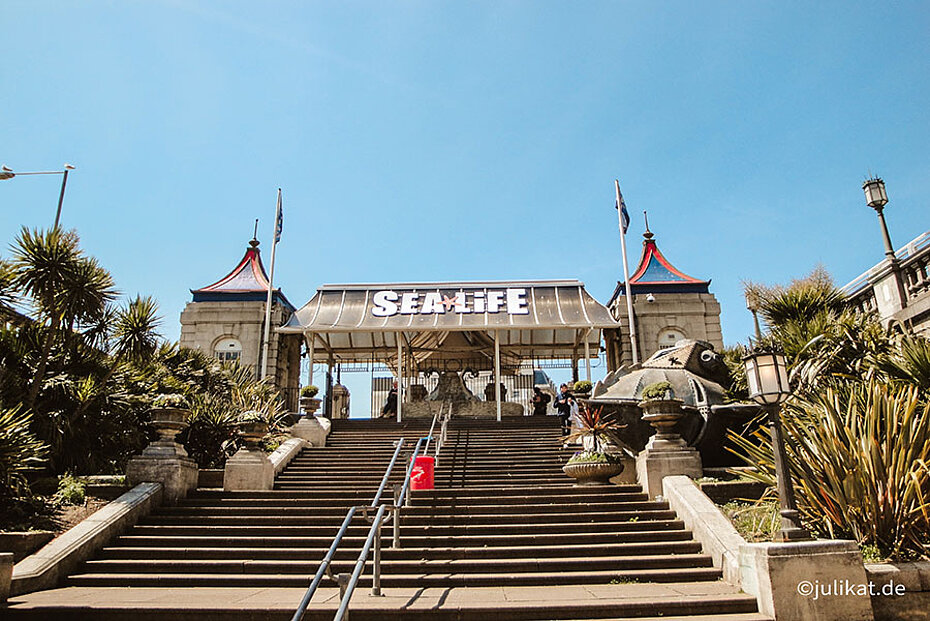 Blick auf den Eingang zum Sea Life Centre