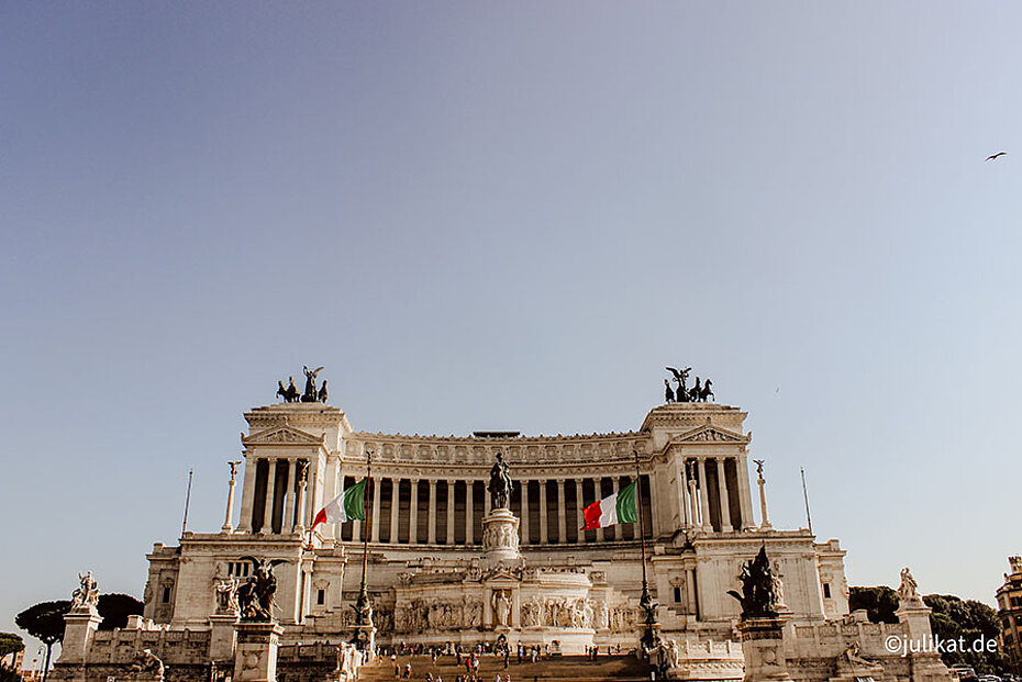 Anblick des prachtvollen Monumento Nazionale a Vittorio Emmanule II.