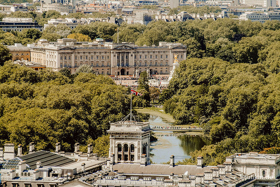 Blick zum Buckingham Palace von oben